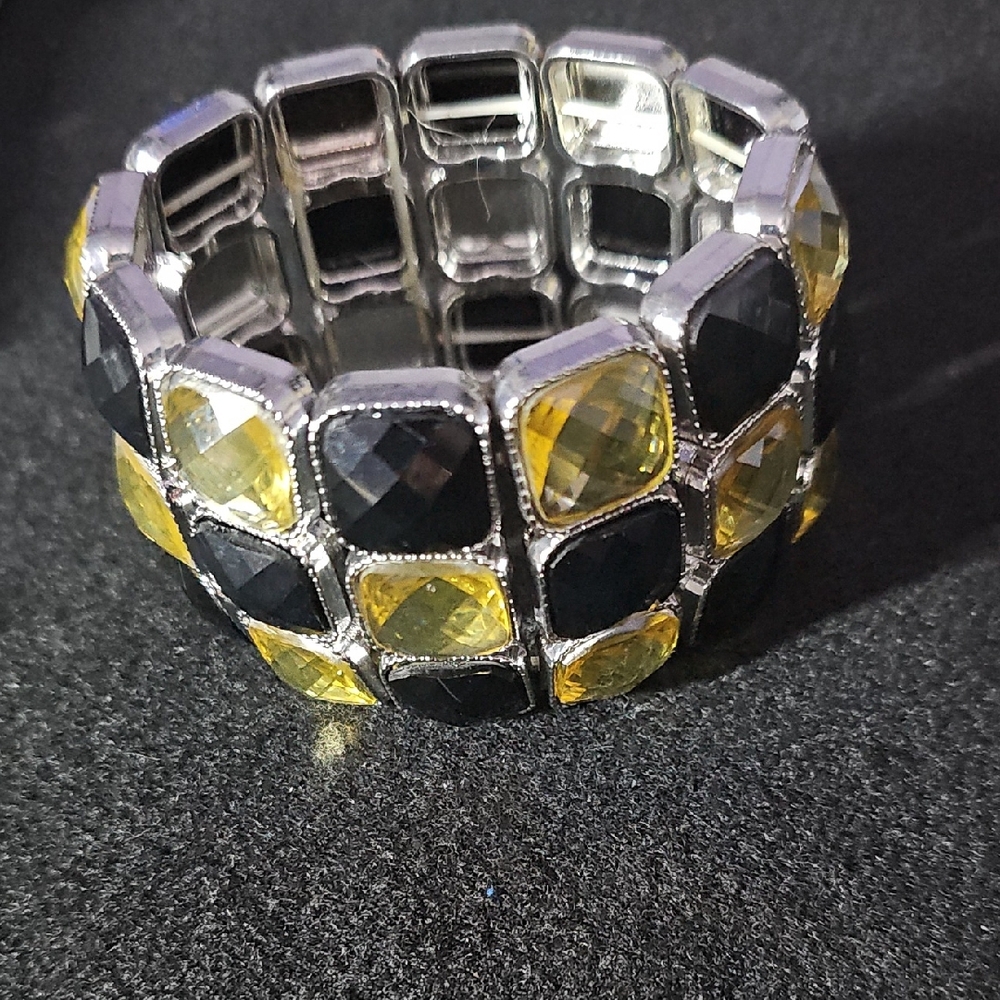 Sassy Jones Silver and Yellow Bracelet